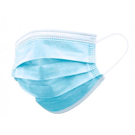 Mascarilla facial proteccion higienica desechable 3 capas filtracion color azul (Pack de 50 uds.)