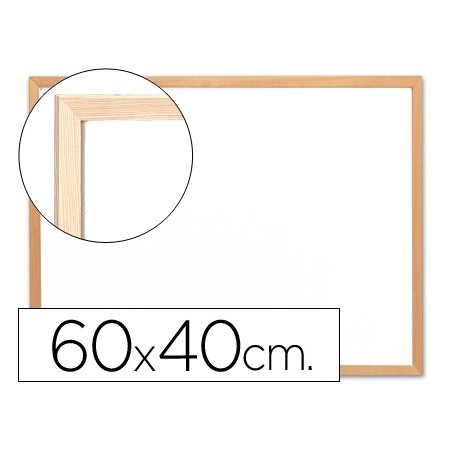 Pizarra blanca q-connect melamina marco de madera 60x40 cm