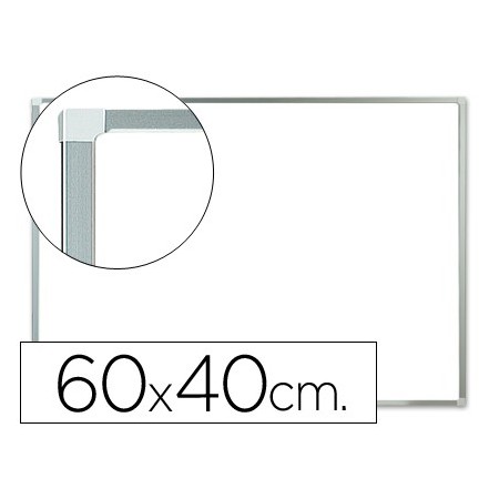 Pizarra blanca q-connect melamina marco de aluminio 60x40 cm