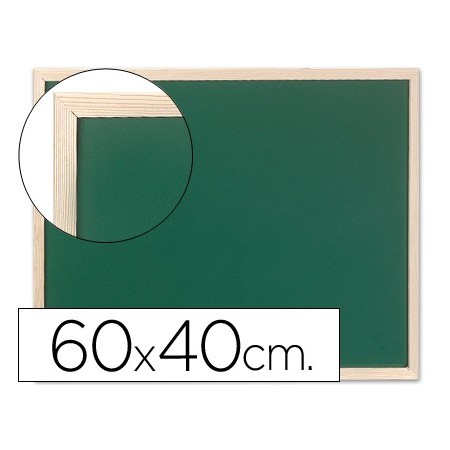 Pizarra verde q-connect marco de madera 60x40 cm sin repisa