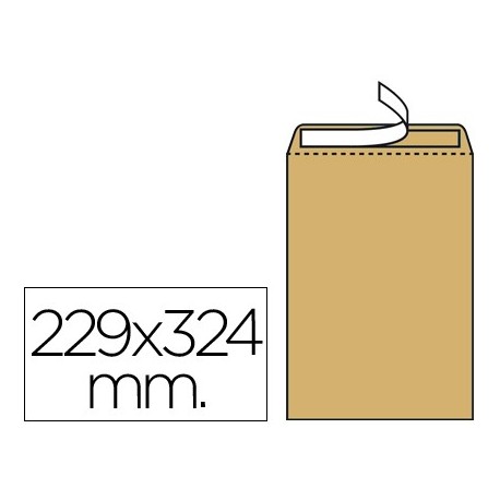 Sobre liderpapel bolsa n.7 kraft din c4 229x324 mm tira de silicona caja de 250 unidades