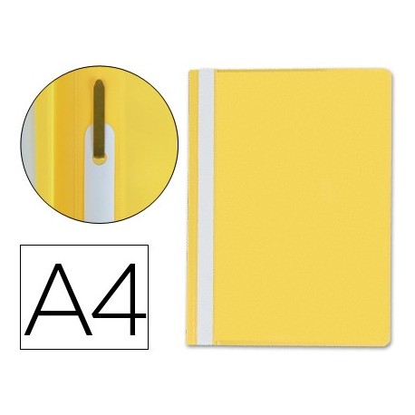 Carpeta dossier fastener plastico q-connect din a4 amarilla (Pack de 25 uds.)