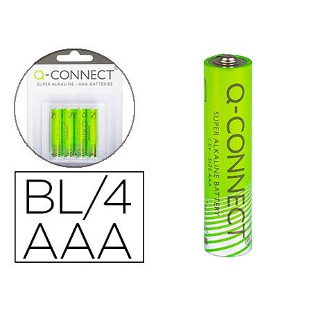 Pila q-connect alcalina aaa -blister con 4 pilas