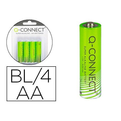 Pila q-connect alcalina aa -blister con 4 pilas