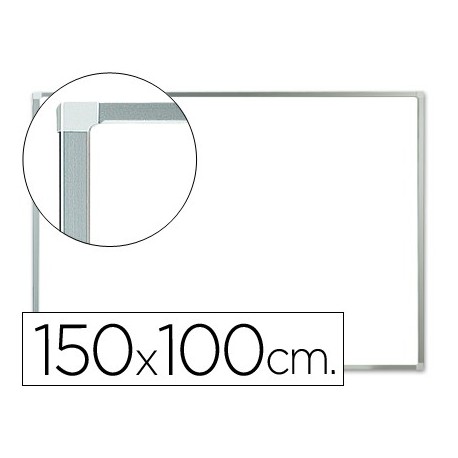 Pizarra blanca q-connect lacada magnetica marco de aluminio 150x100 cm