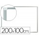 Pizarra blanca q-connect lacada magnetica marco de aluminio 200x100 cm