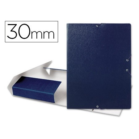 Carpeta proyectos liderpapel folio lomo 30mm carton gofrado azul