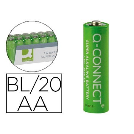 Pila q-connect alcalina aa -paquete con 20 pilas