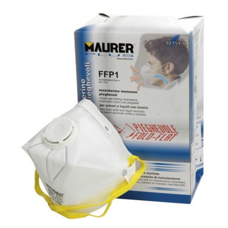 Mascarilla Maurer Plegable FFP1 Con Valvula (Caja 10 unidades)