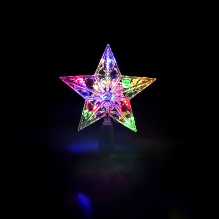 Luces Navidad Estrella Para Arbol Multicolor. Luz navidad interiores IP20. Funciona 2 pilas AA (No incluidas)