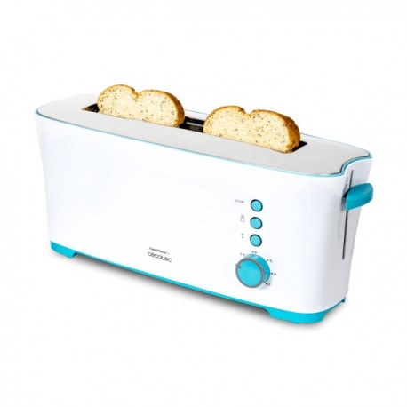 Tostadora Toast&Taste 1L, con capacidad para 2 tostadas, potencia 1000W, 7 posiciones, ranura XL, multifunción, Cecotec