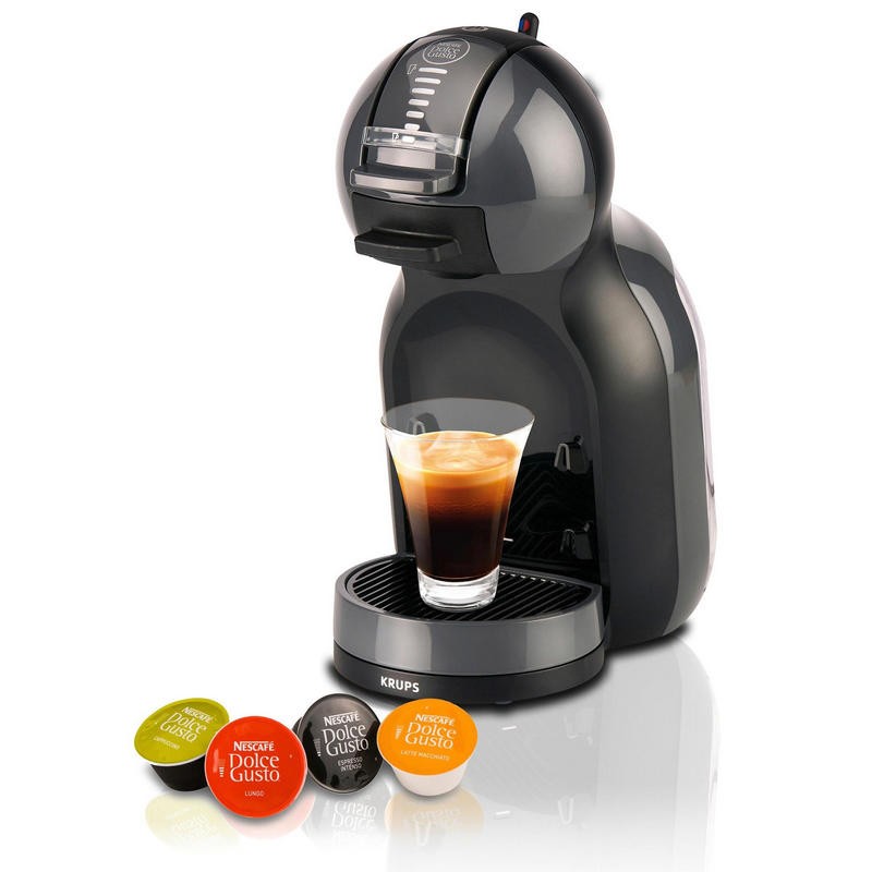Cafetera Krups Kp1208 Mini Me Negra Y Gris Automatica 15 Bares Capacidad 1l